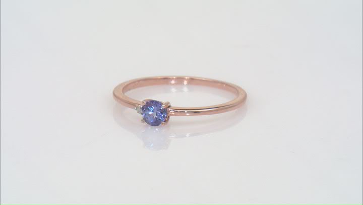 Blue Tanzanite 10k Rose Gold Ring Set Of 3 0.84ctw Video Thumbnail